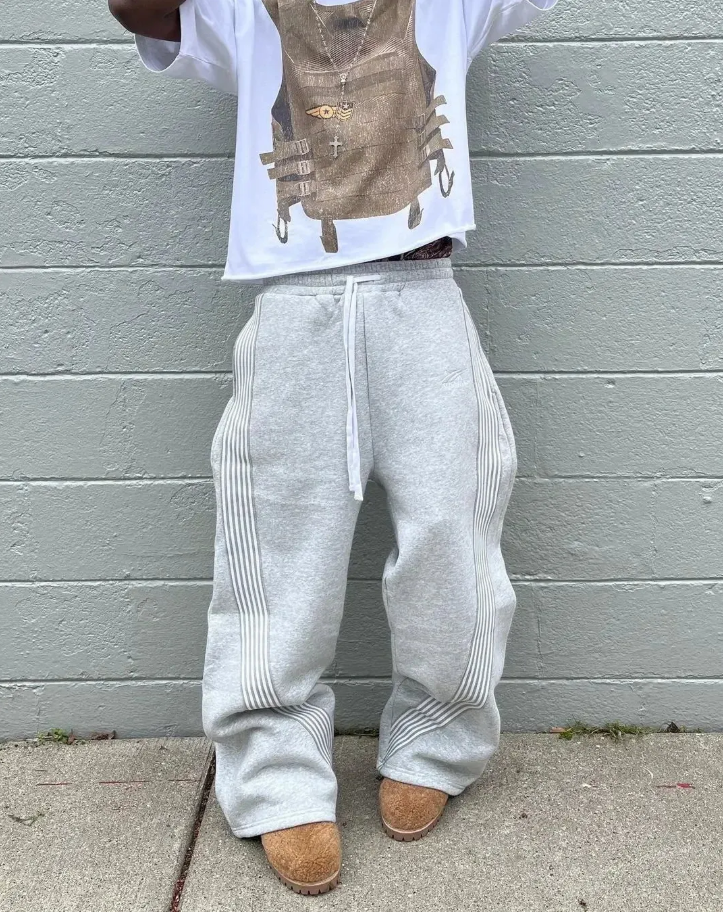 Stripped Grey Sweatpants
